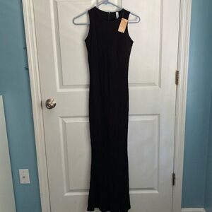 Popilush Shapewear Dress Crew Neck Sleeveless Maxi Size M Black